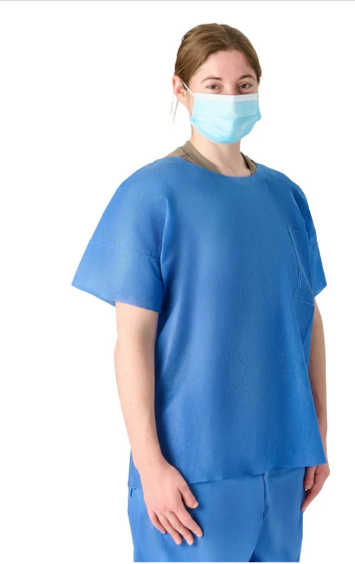 Medline Disposable Unisex Scrub Shirts - Box of 30