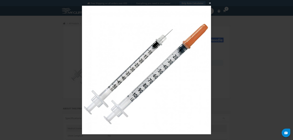 1mL Insulin Syringe with 29G needle. Pack of 10