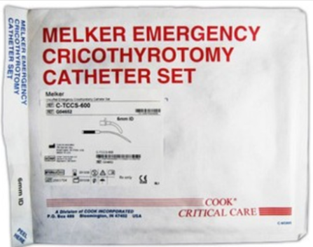 melker emergency cricothyrotomy practice catheter set