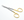 Pair of surgical scissors with gold handles on a white background