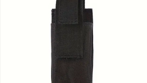 A black tourniquet pouch with a zipper and a loop for attachment.
